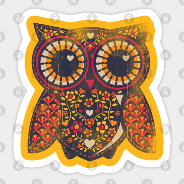 Vintage Ethnic Owl Sticker by Hmus